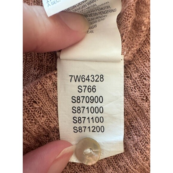 Lucky Brand Blouse Size M Pink Henley V-Neck Pleated Lace Romantic Boho Peasant - Picture 10 of 12